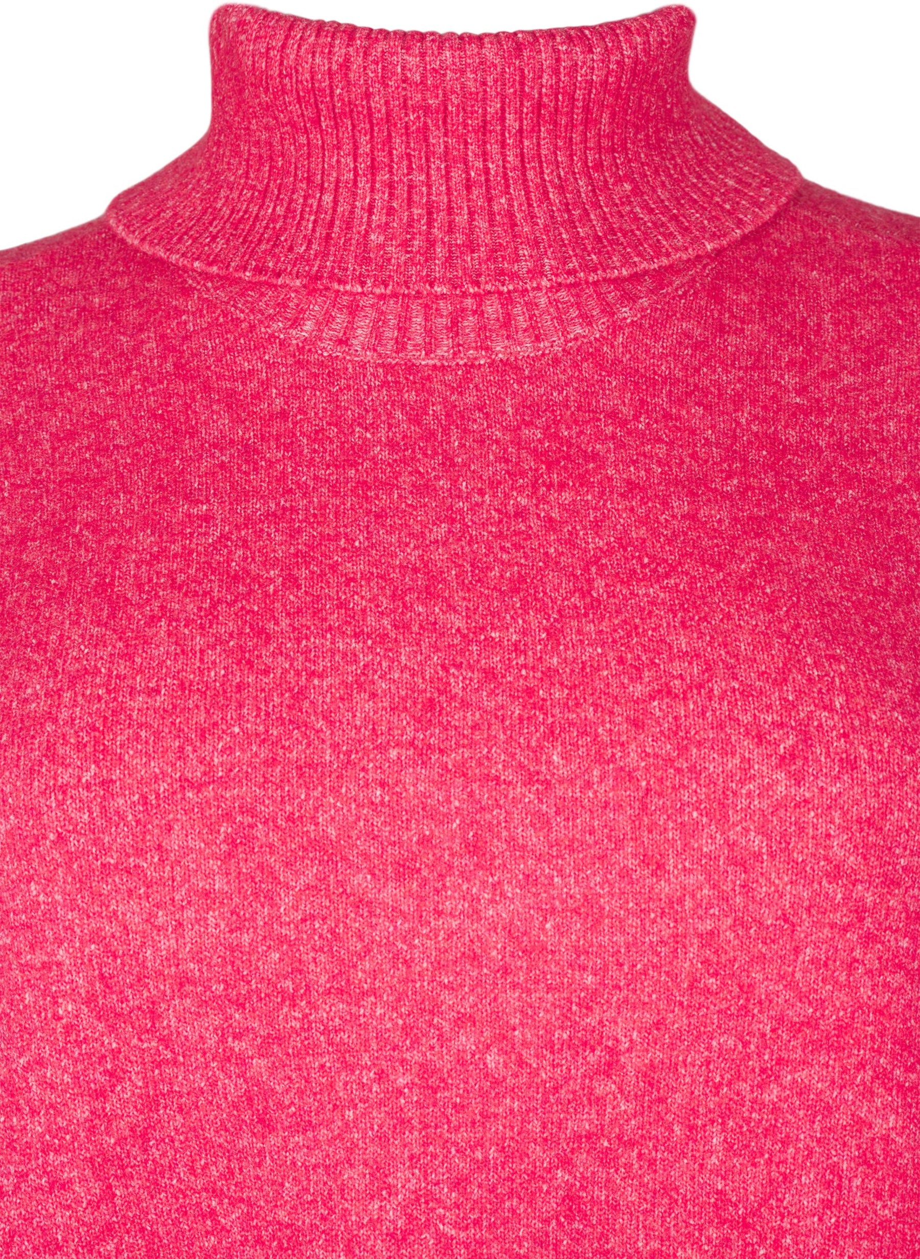 Zizzi Vista Turtleneck Jumper in Pink