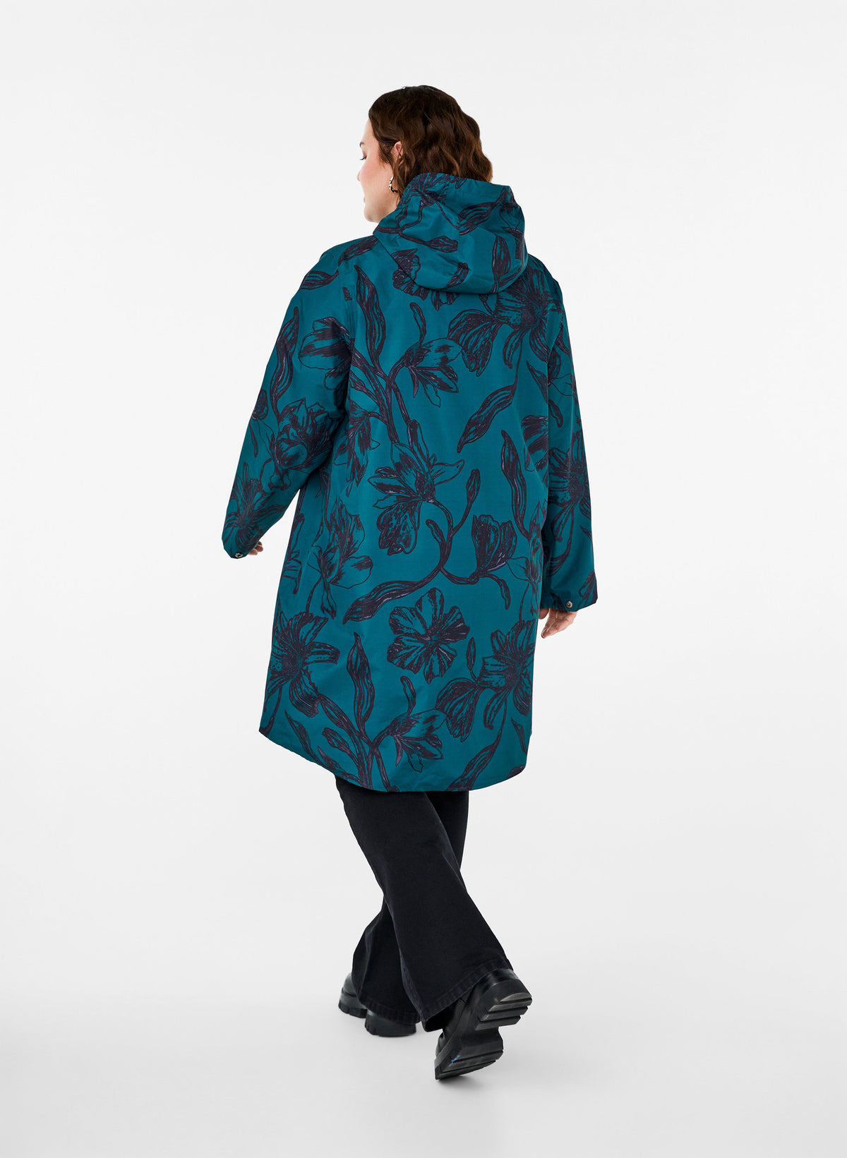 Zizzi Lara Rain Jacket in Teal