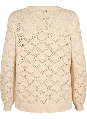 Zizzi Daisy Knit Blouse in Beige