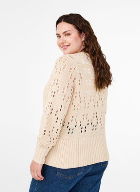 Zizzi Daisy Cardigan in Beige