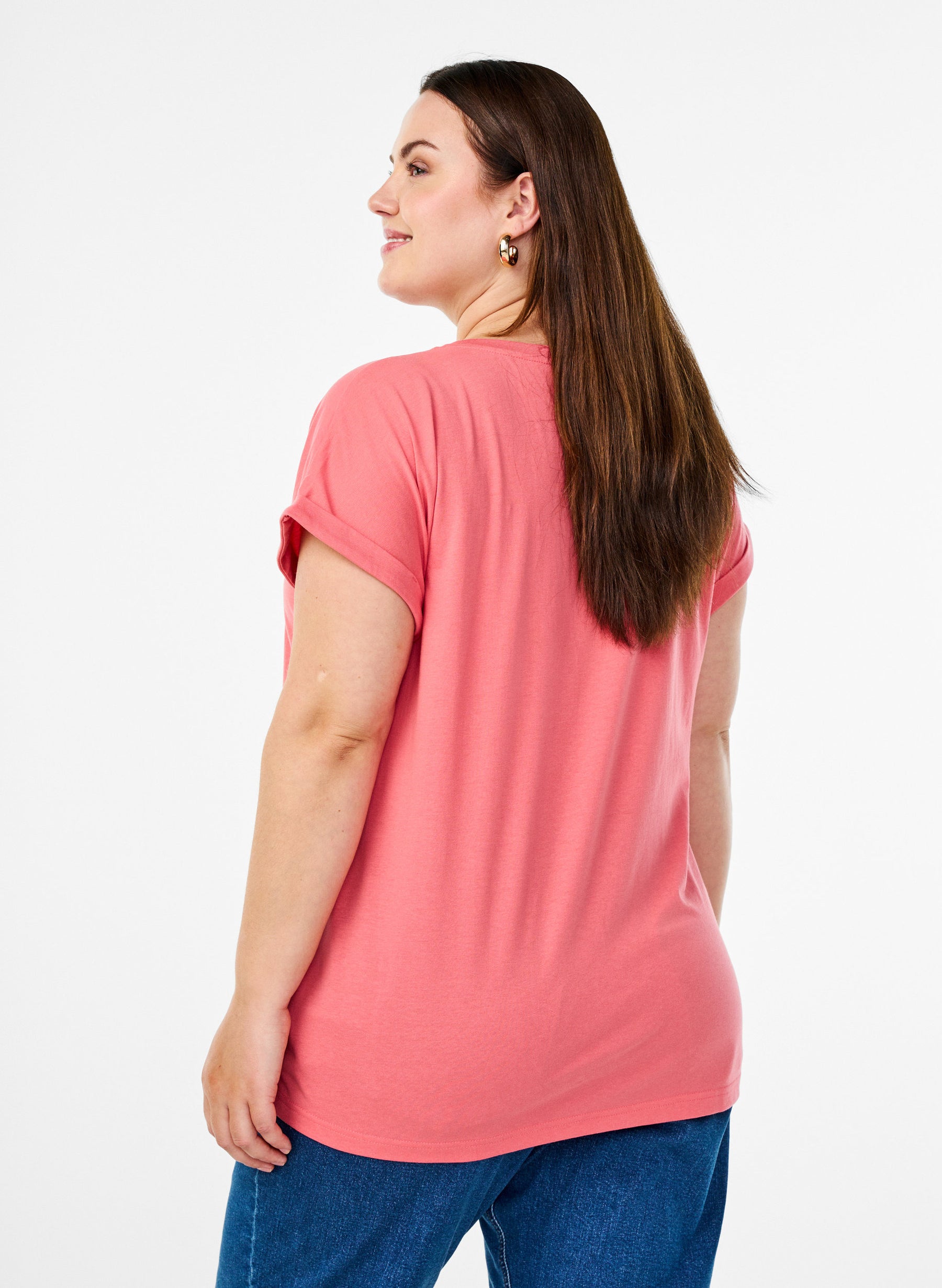 Zizzi Katja T-Shirt in Coral