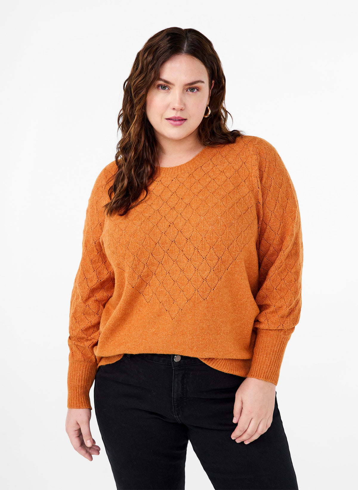 Zizzi Sunny Orange Knit Jumper