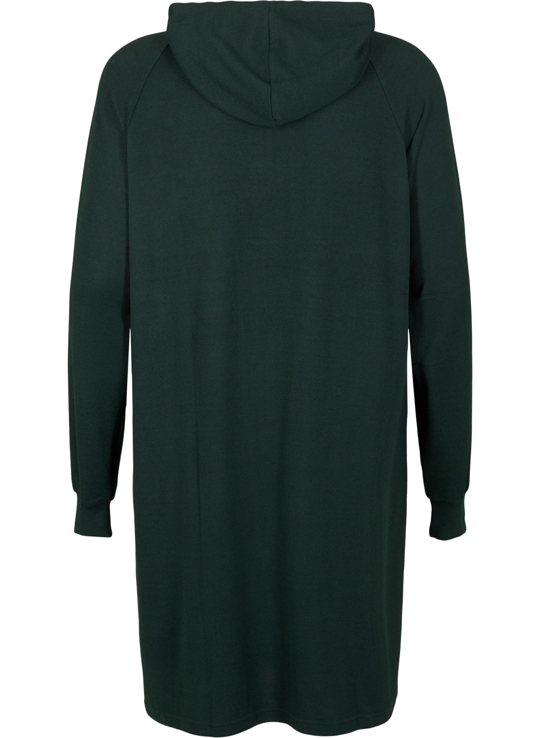 Zizzi Lucca Hooded Dress in Green