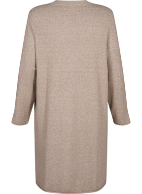 Zizzi Vista Knit Dress in Taupe