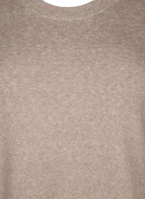 Zizzi Vista Knit Dress in Taupe