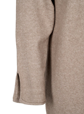 Zizzi Vista Knit Dress in Taupe