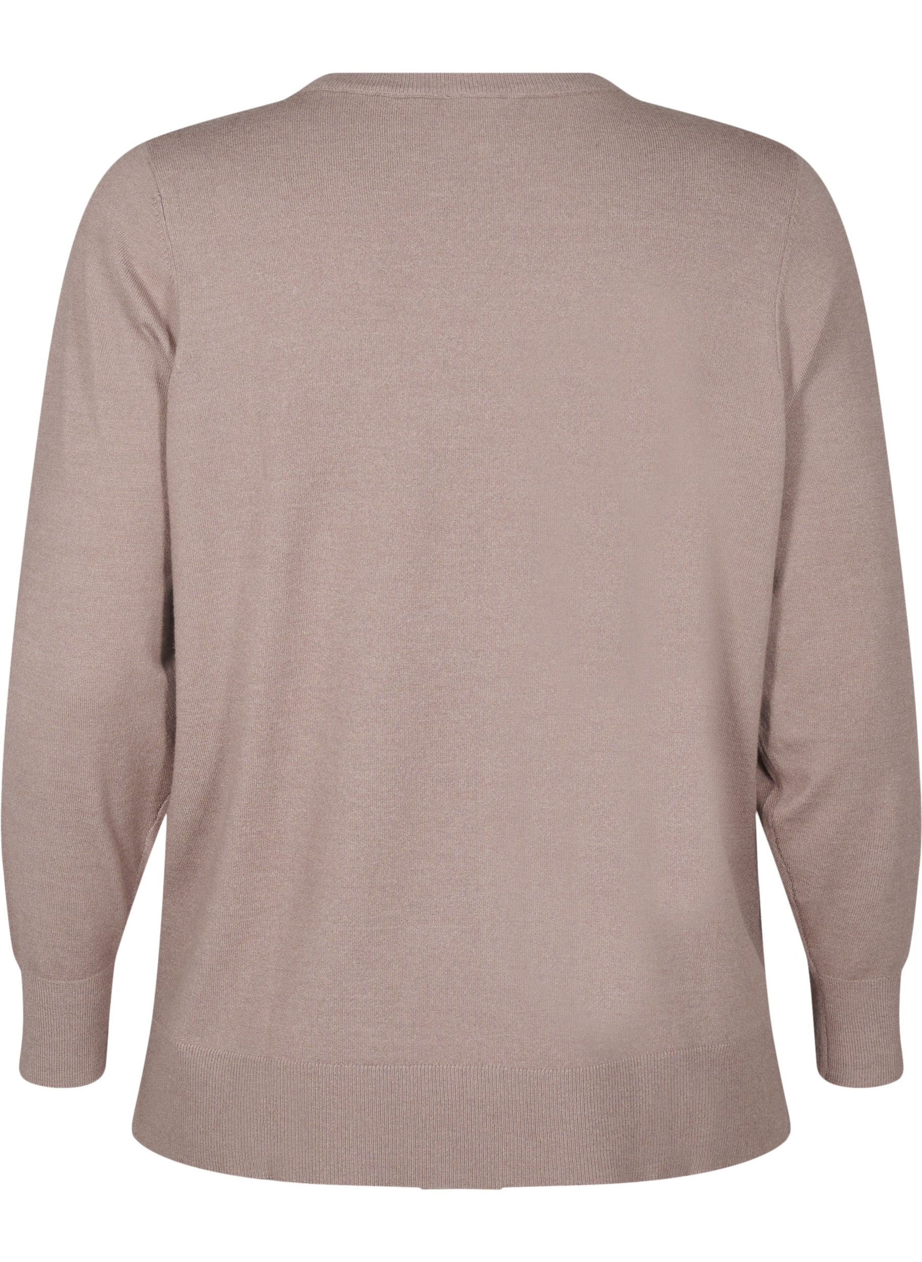 Zizzi Ella Soft Knit Jumper in Taupe