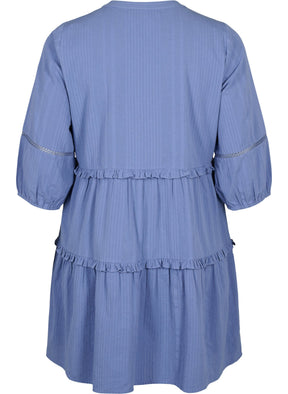 Zizzi Lise Cotton Dress in Blue