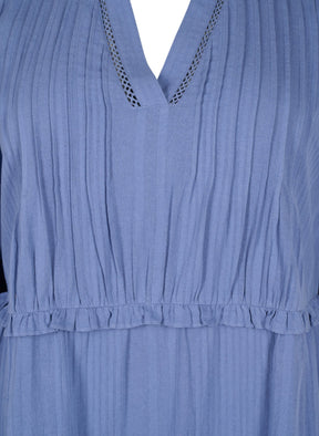 Zizzi Lise Cotton Dress in Blue