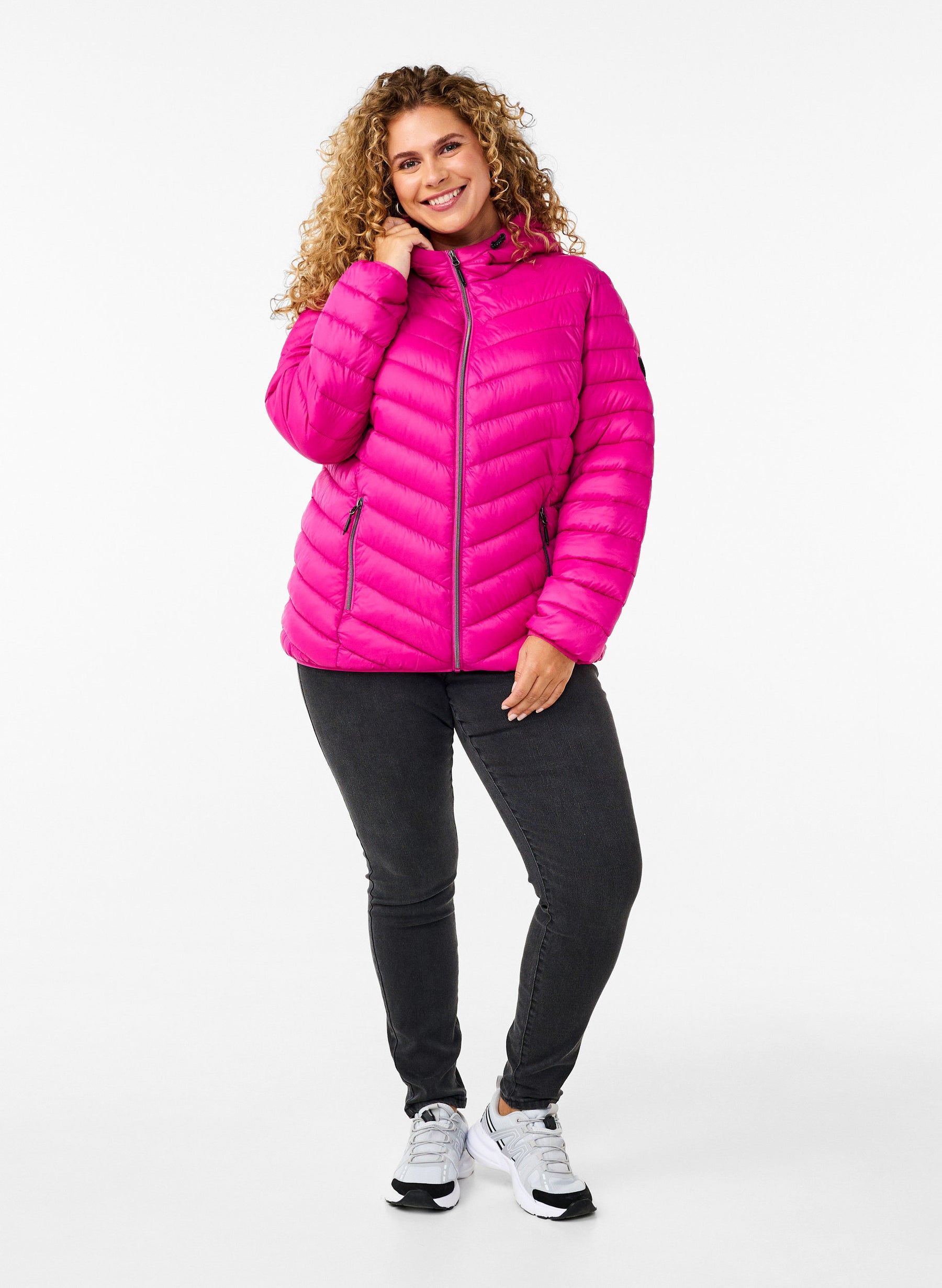 Zizzi Sally Lightweight Jacket in Fuchsia