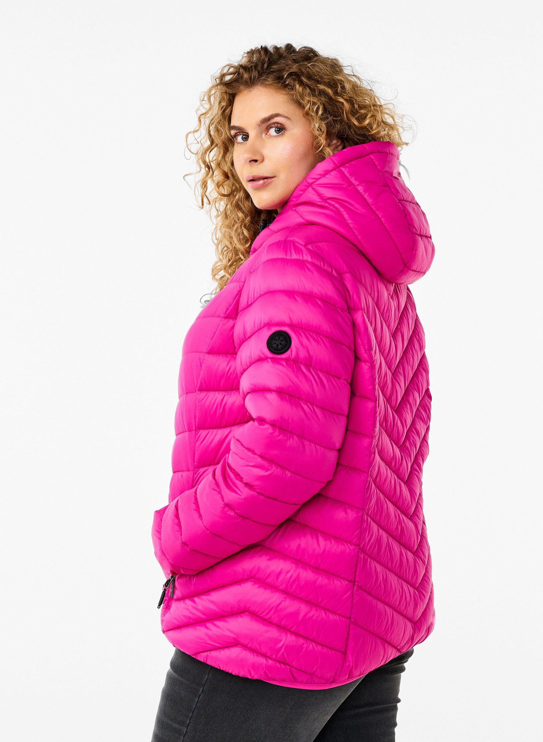 Zizzi Sally Lightweight Jacket in Fuchsia