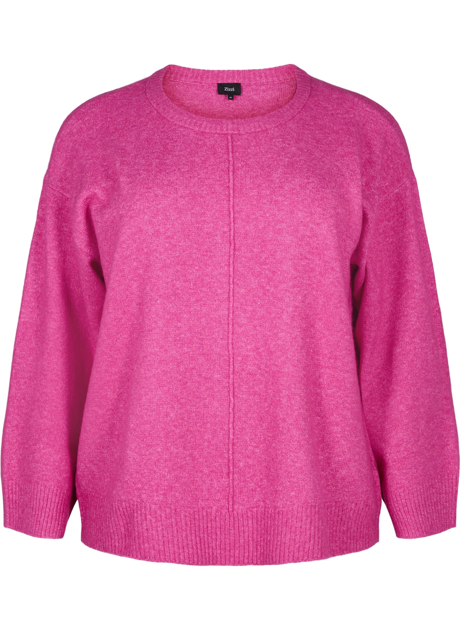 Zizzi Vista Knit Jumper in Pink