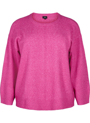 Zizzi Vista Knit Jumper in Pink