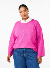 Zizzi Vista Knit Jumper in Pink