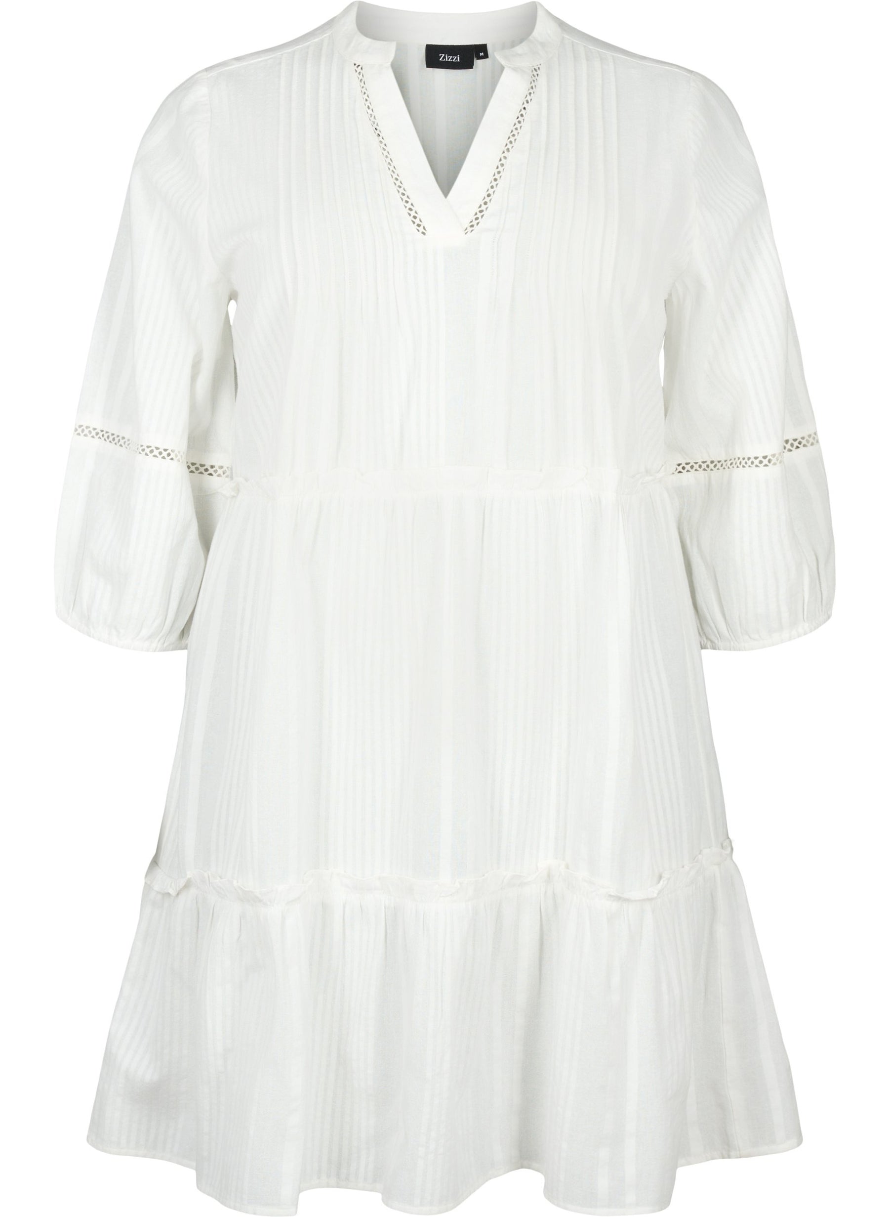 Zizzi Lise Cotton Dress in White