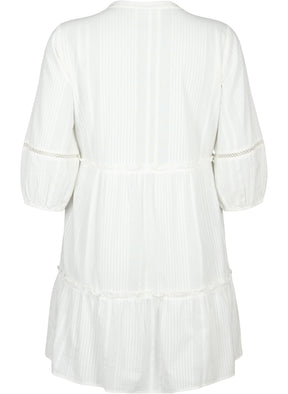 Zizzi Lise Cotton Dress in White