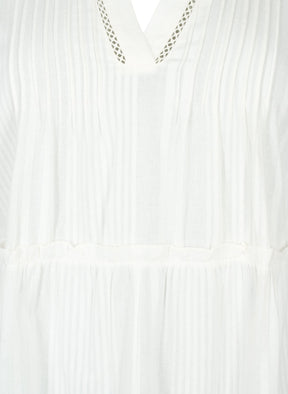 Zizzi Lise Cotton Dress in White