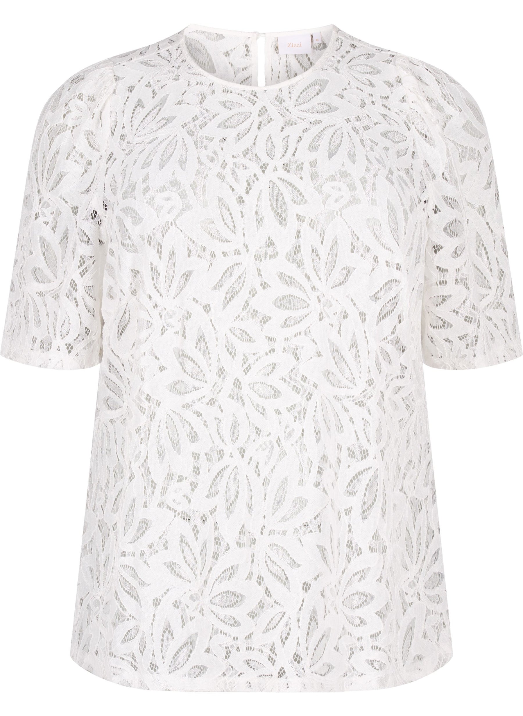 Zizzi Larasy Lace Blouse in White