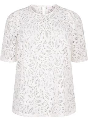 Zizzi Larasy Lace Blouse in White