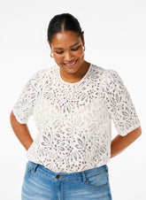 Zizzi Larasy Lace Blouse in White