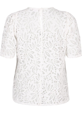 Zizzi Larasy Lace Blouse in White