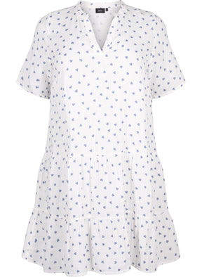 Zizzi Viva Heart Dress in White