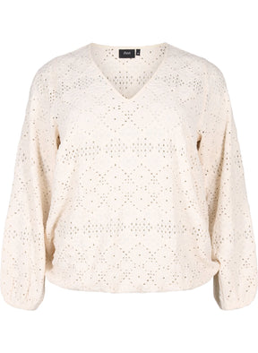 Zizzi Lisa Blouse in Cream