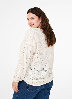 Zizzi Lisa Blouse in Cream