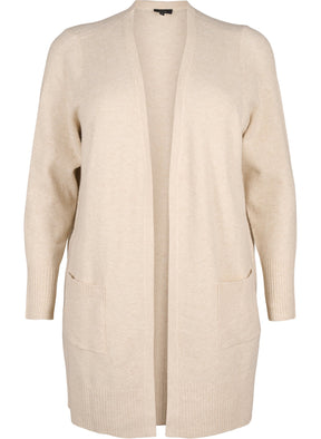 Zizzi Sunny Cardigan in Beige