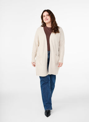 Zizzi Sunny Cardigan in Beige