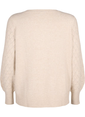 Zizzi Sunny Cream Knit Jumper