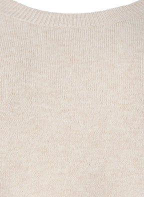 Zizzi Sunny Pearl Button Jumper in Beige