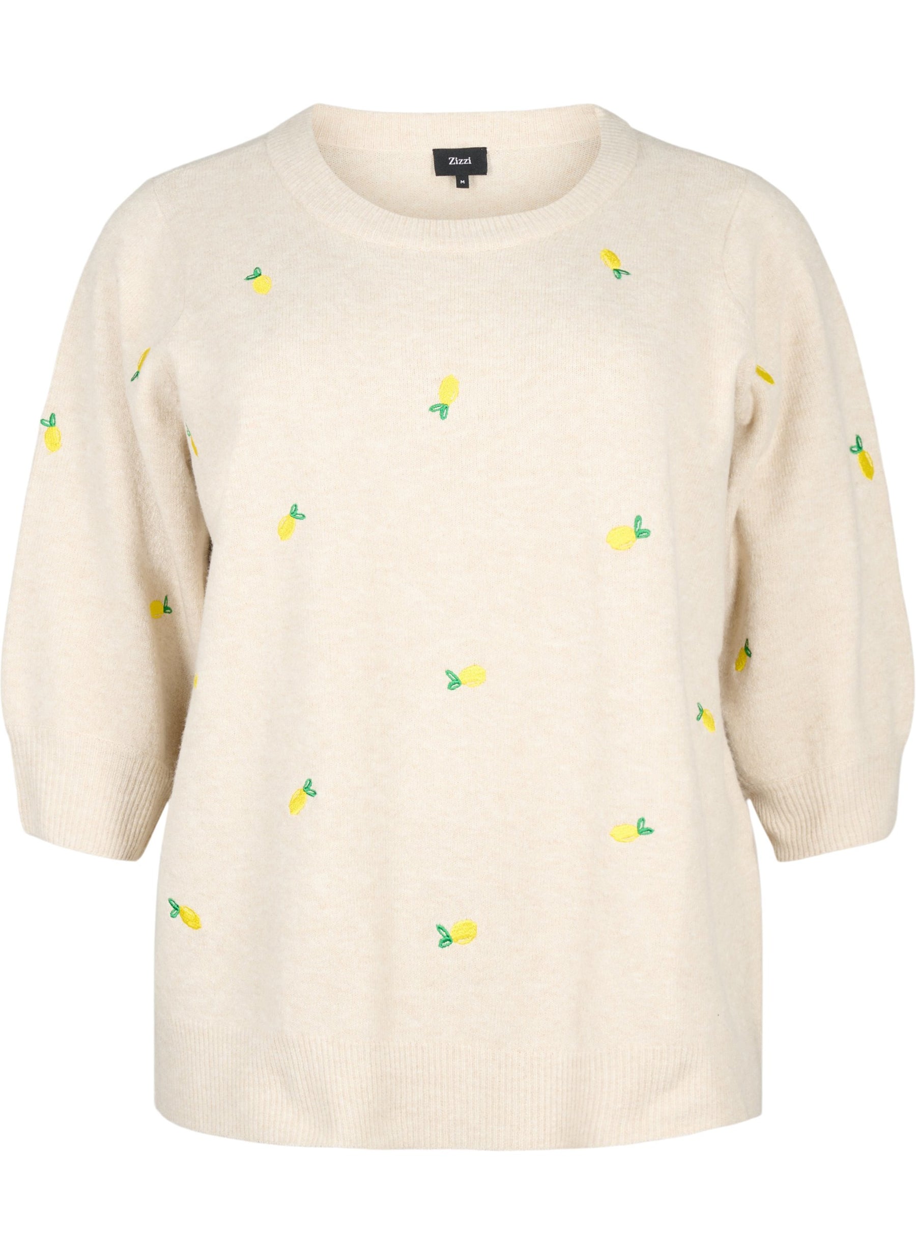 Zizzi Lemon Jumper in Beige