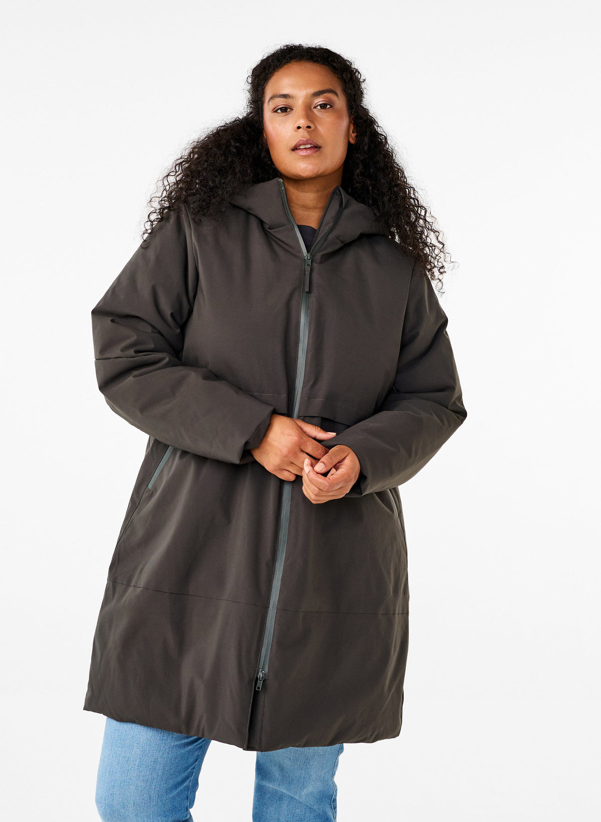 Zizzi Willa Coat in Black