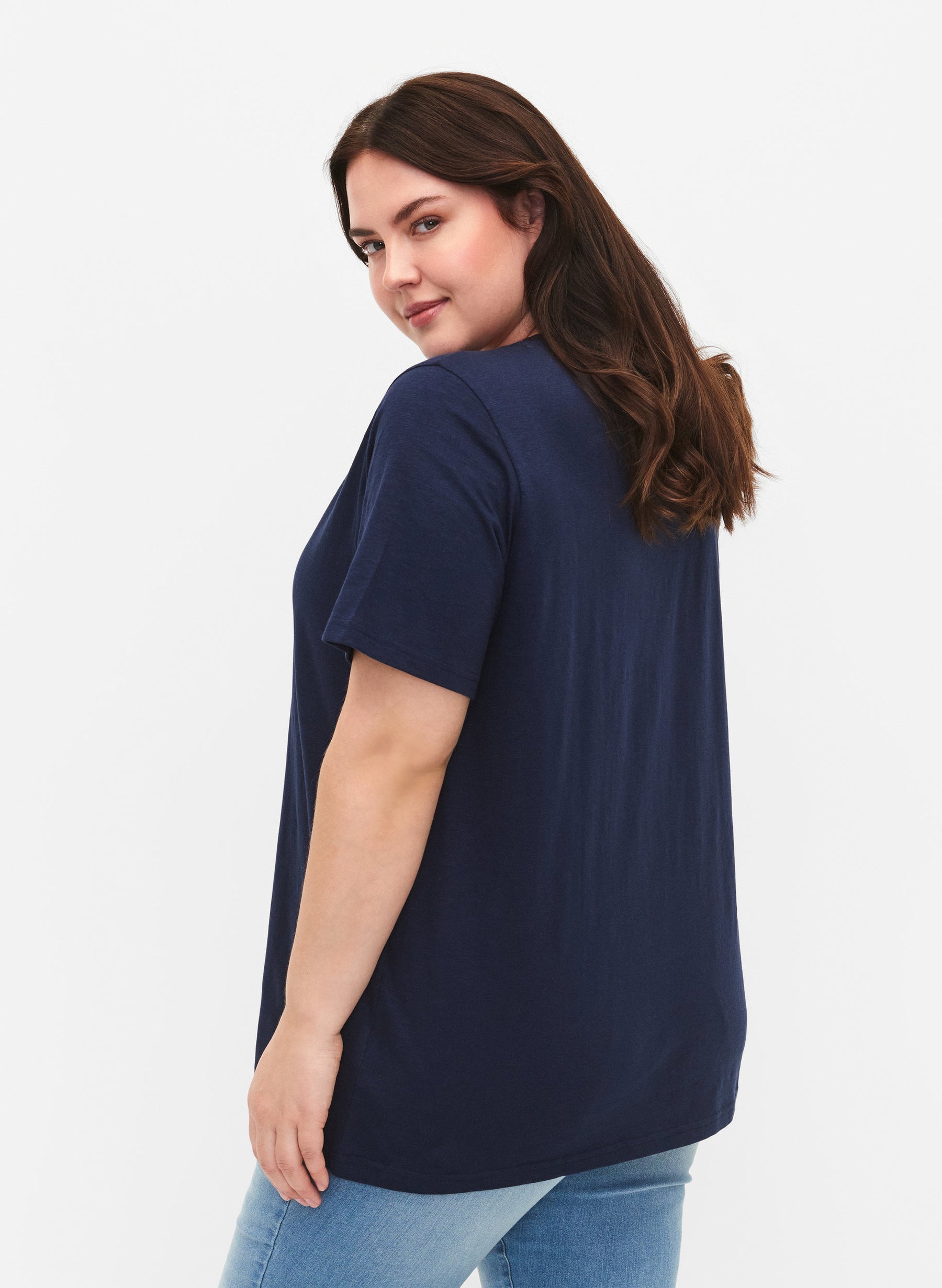 Zizzi Brea T-Shirt in Navy