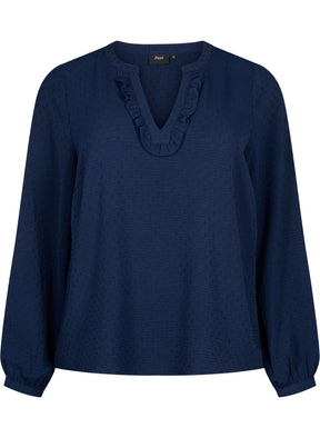 Zizzi Lukka Blouse in Navy