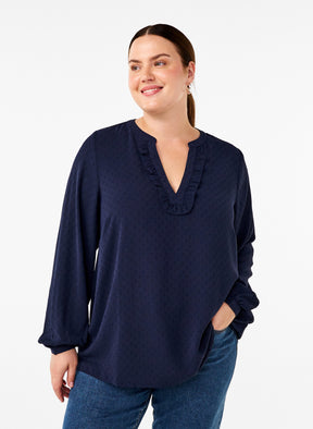 Zizzi Lukka Blouse in Navy