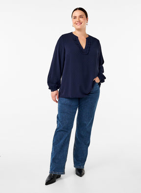 Zizzi Lukka Blouse in Navy