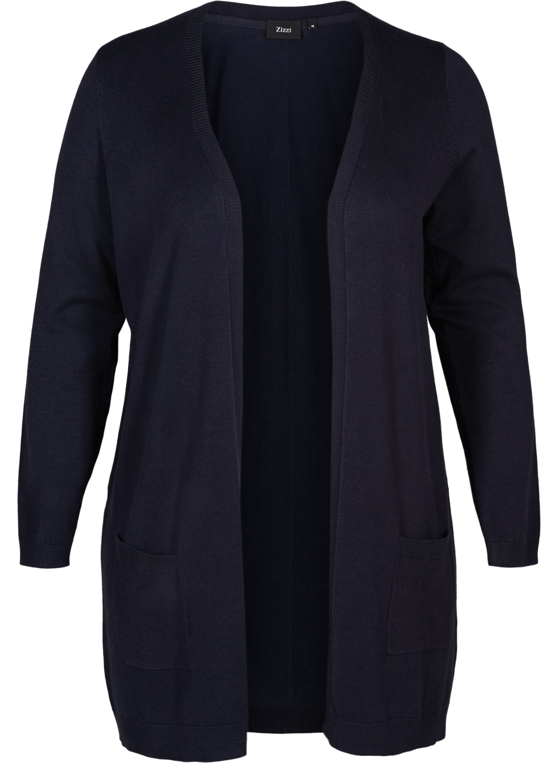 Zizzi Carrie Long Line Cardigan in Navy