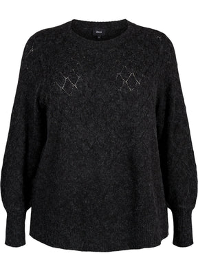 Zizzi Sunny Dark Grey Knit Jumper