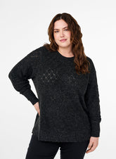 Zizzi Sunny Dark Grey Knit Jumper