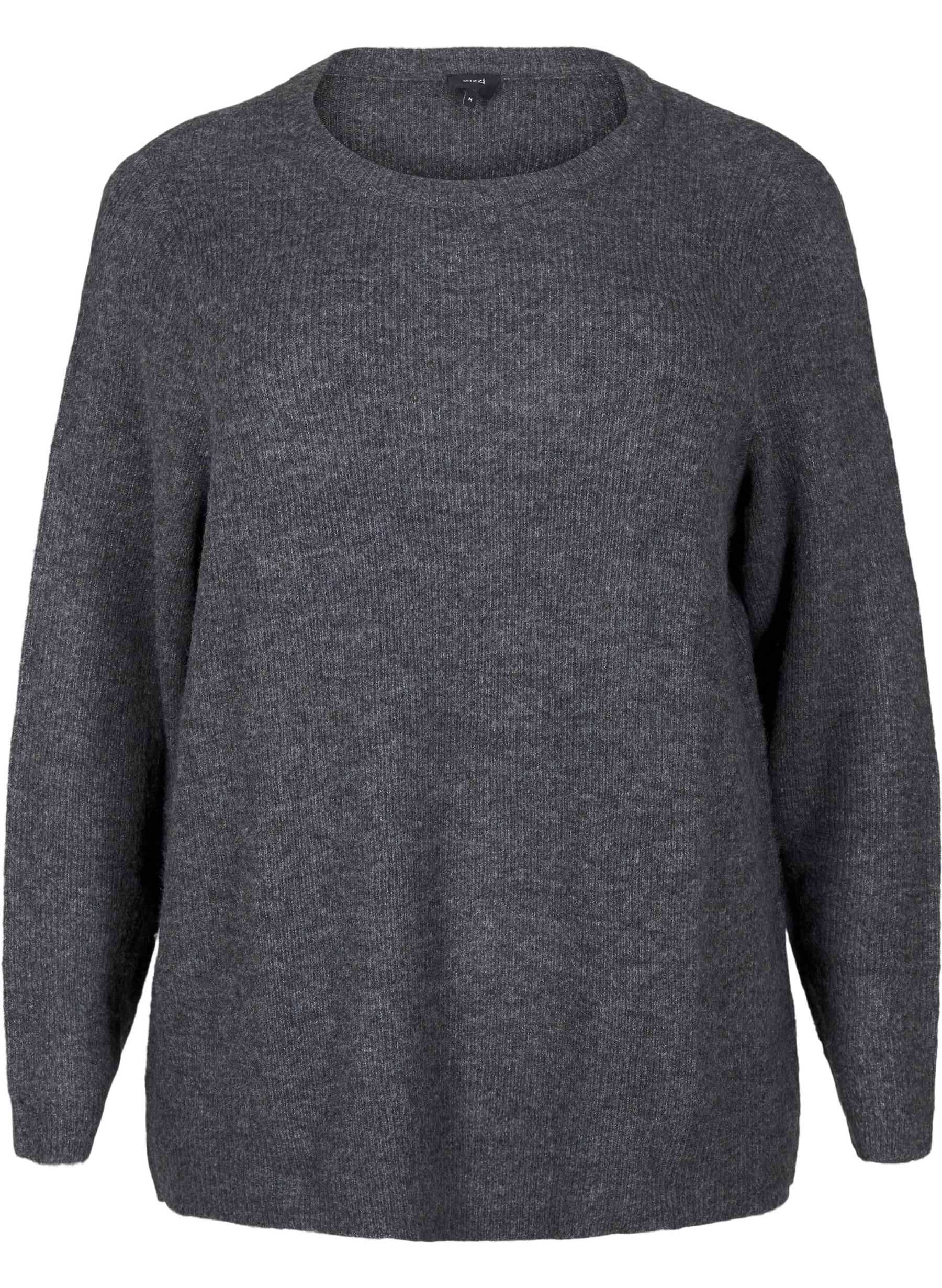 Zizzi Maya Knit Jumper in Dark Grey