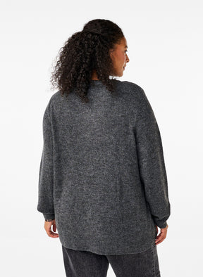 Zizzi Maya Knit Jumper in Dark Grey