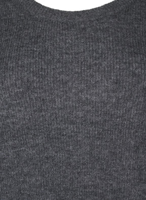 Zizzi Maya Knit Jumper in Dark Grey