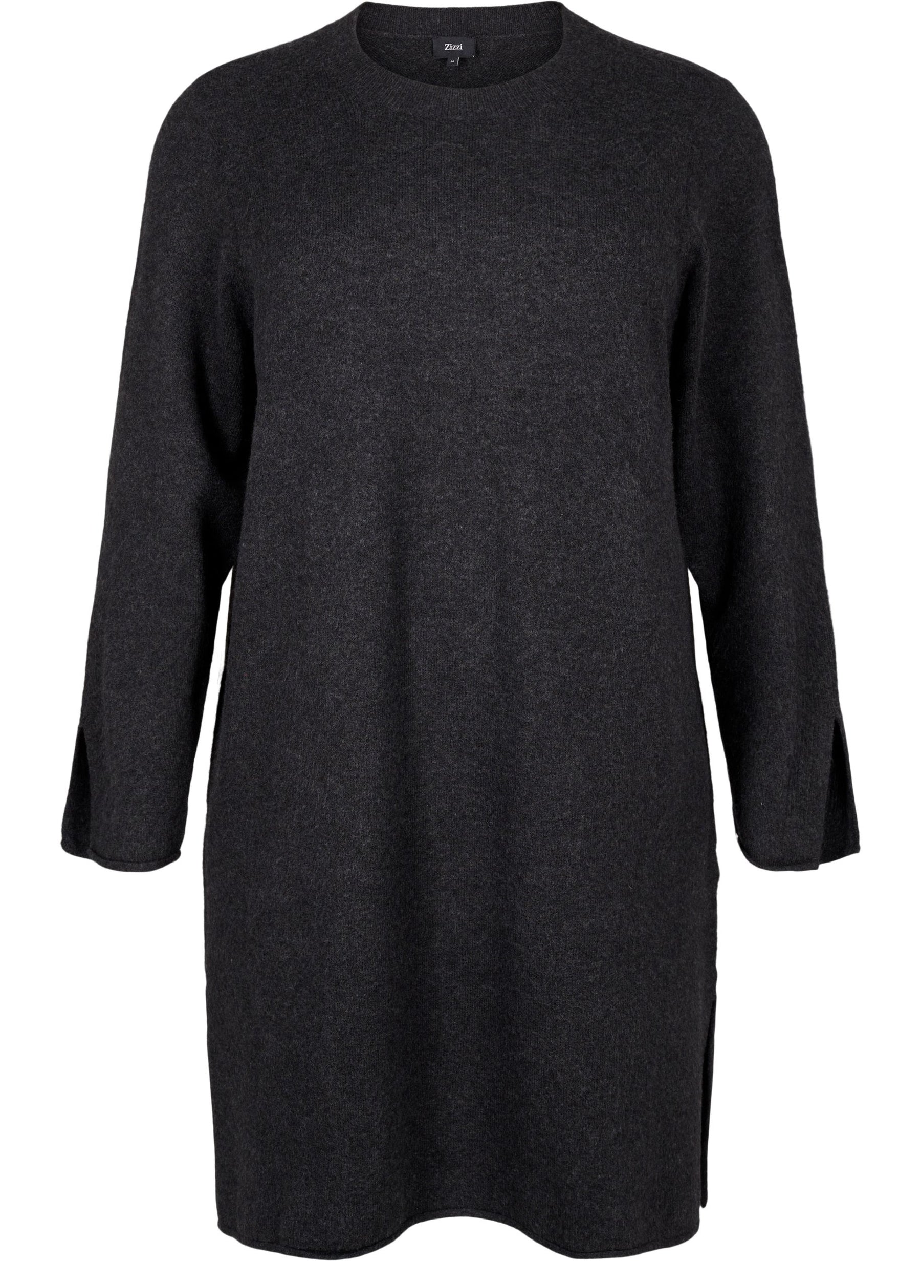 Zizzi Vista Knit Dress in Dark Grey