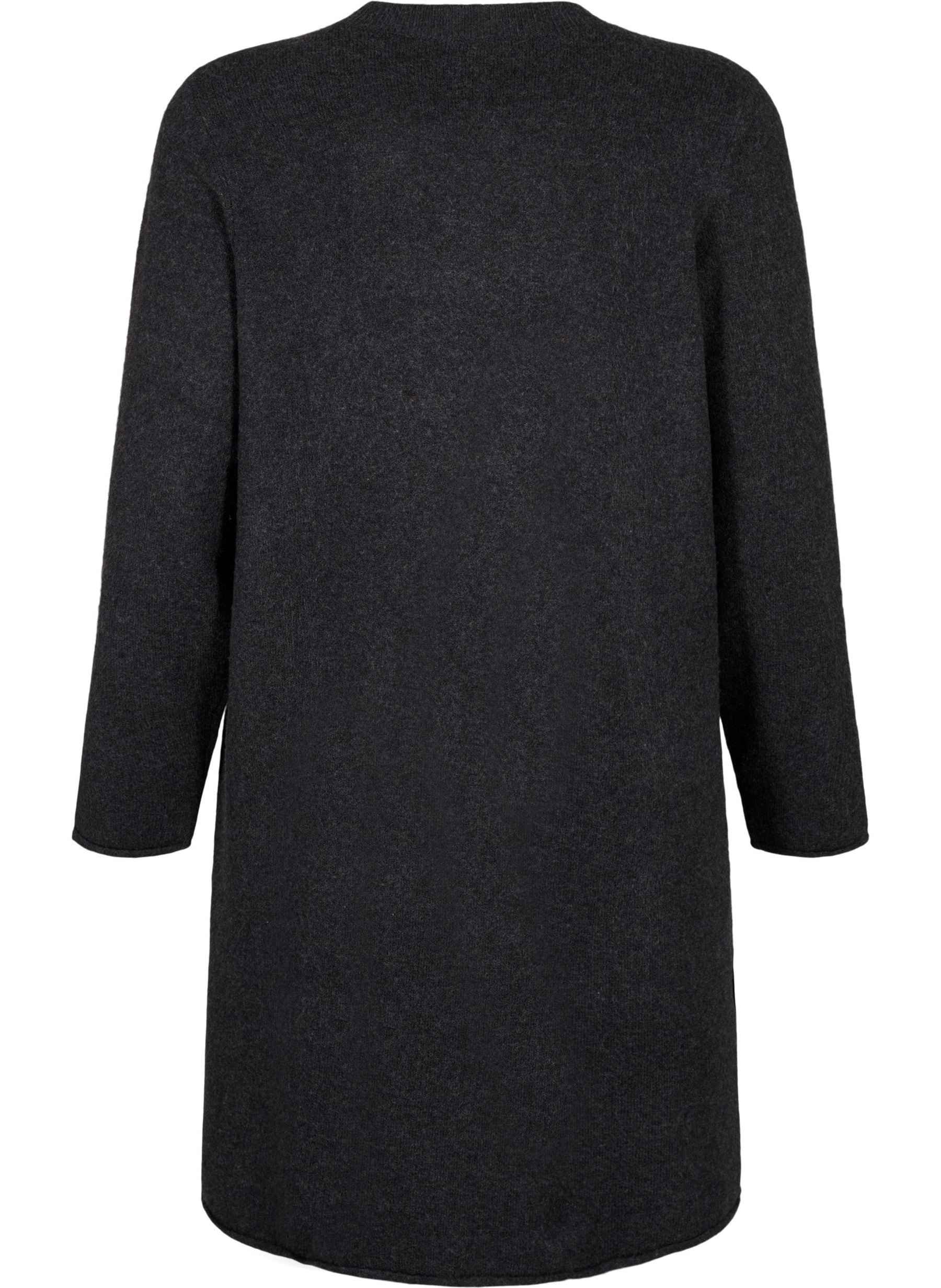 Zizzi Vista Knit Dress in Dark Grey