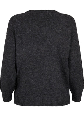 Zizzi Stitch Jumper in Grey