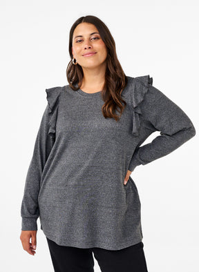 Zizzi Lucca Top in Grey