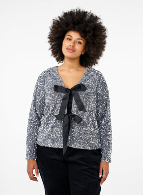 Zizzi Inca Cardigan in Silver