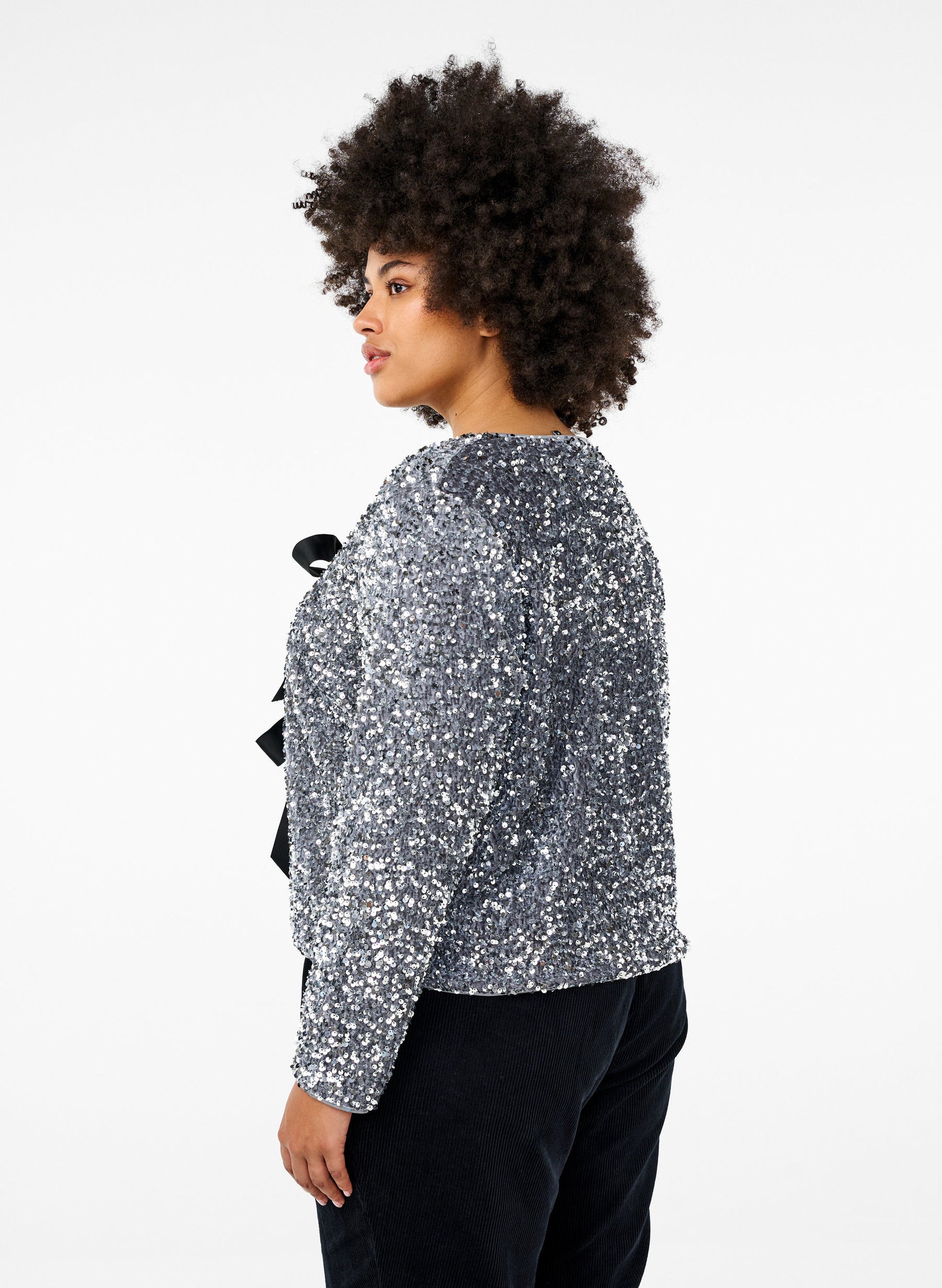 Zizzi Inca Cardigan in Silver